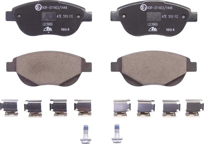 ATE 13.0470-3966.2 - Гальмівні колодки, дискові гальма autocars.com.ua