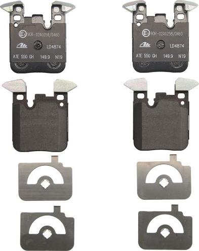 ATE 13.0470-4874.2 - Гальмівні колодки, дискові гальма autocars.com.ua