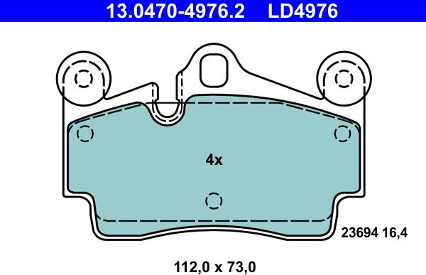 ATE 13047049762 - Гальмівні колодки, дискові гальма autocars.com.ua