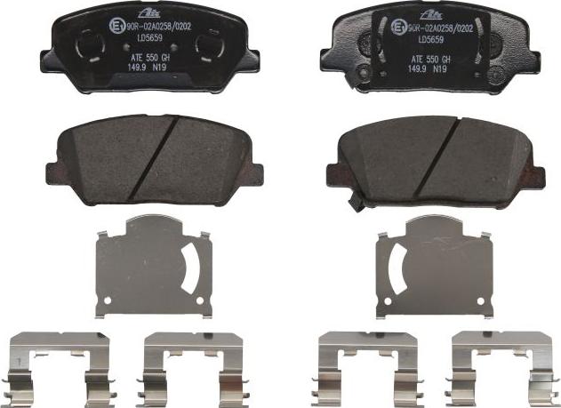 ATE 13.0470-5659.2 - Гальмівні колодки, дискові гальма autocars.com.ua