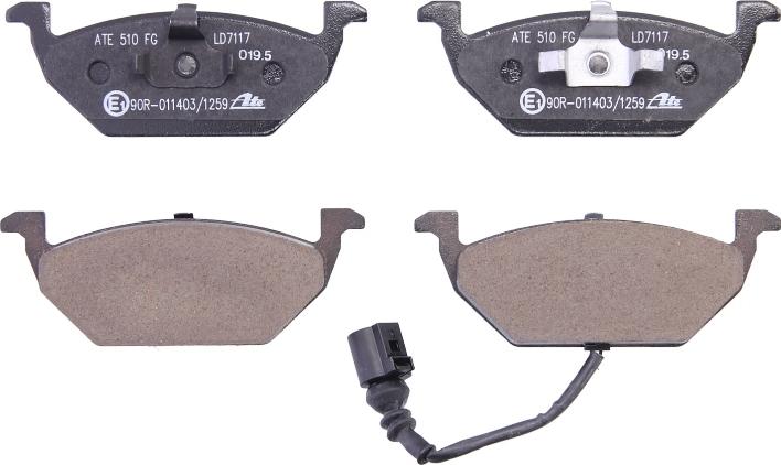 ATE 13.0470-7117.2 - Гальмівні колодки, дискові гальма autocars.com.ua