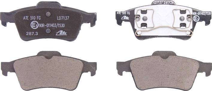 ATE 13.0470-7137.2 - Гальмівні колодки, дискові гальма autocars.com.ua