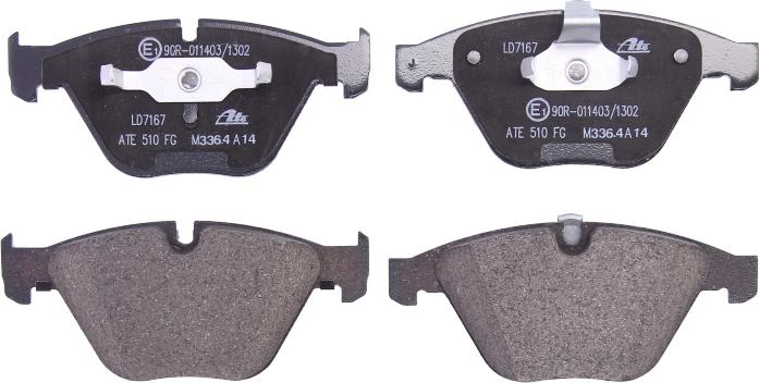 ATE 13.0470-7167.2 - Гальмівні колодки, дискові гальма autocars.com.ua