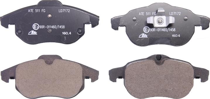 ATE 13.0470-7172.2 - Гальмівні колодки, дискові гальма autocars.com.ua
