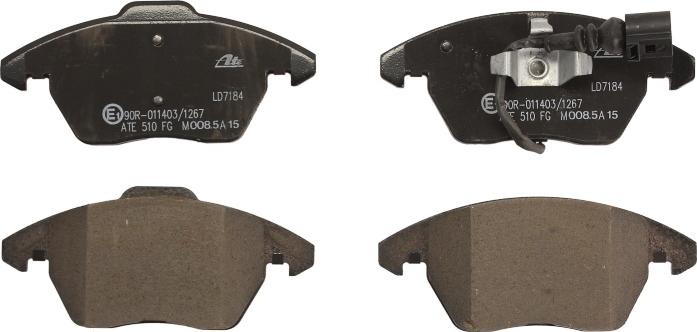 ATE 13.0470-7184.2 - Гальмівні колодки, дискові гальма autocars.com.ua