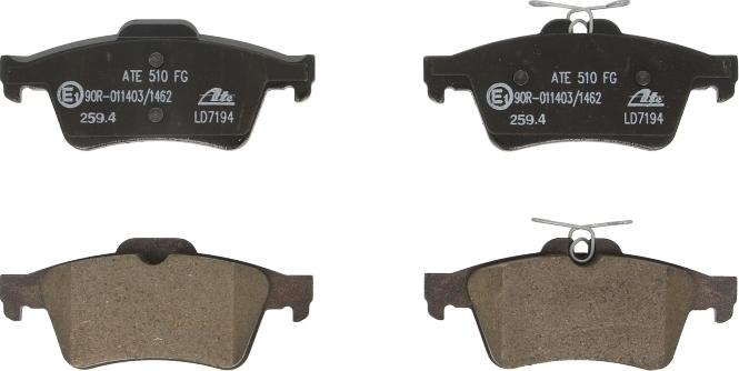 ATE 13.0470-7194.2 - Гальмівні колодки, дискові гальма autocars.com.ua