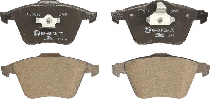 ATE 13.0470-7204.2 - Гальмівні колодки, дискові гальма autocars.com.ua