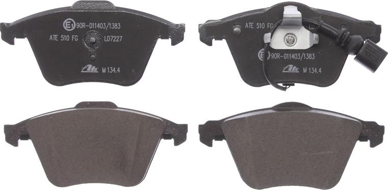 ATE 13.0470-7227.2 - Гальмівні колодки, дискові гальма autocars.com.ua