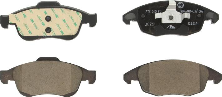 ATE 13.0470-7229.2 - Гальмівні колодки, дискові гальма autocars.com.ua