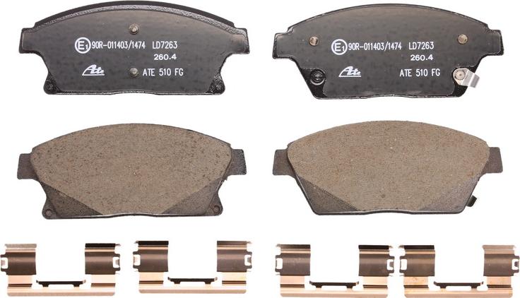 ATE 13.0470-7263.2 - Гальмівні колодки, дискові гальма autocars.com.ua
