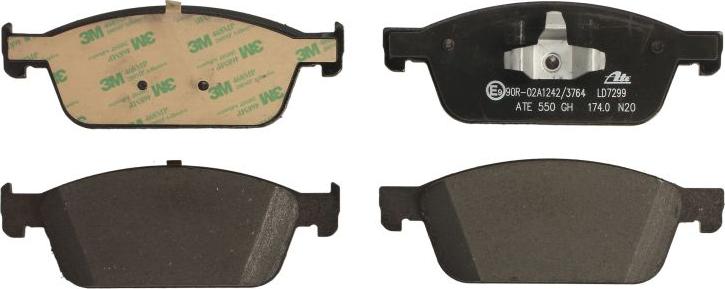 ATE 13.0470-7299.2 - Гальмівні колодки, дискові гальма autocars.com.ua