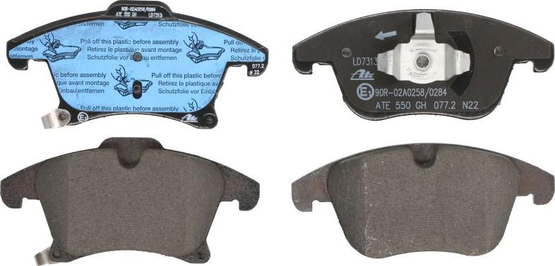 ATE 13.0470-7313.2 - Гальмівні колодки, дискові гальма autocars.com.ua