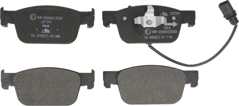 ATE 13.0470-7314.2 - Гальмівні колодки, дискові гальма autocars.com.ua