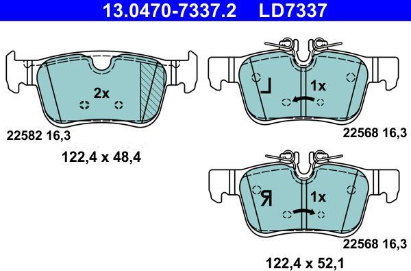 ATE 13.0470-7337.2 - Гальмівні колодки, дискові гальма autocars.com.ua