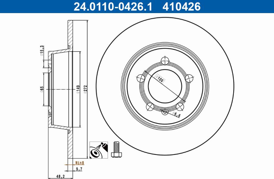 ATE 24.0110-0426.1 - Тормозной диск autodnr.net