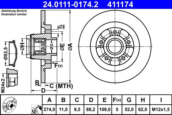 ATE 24.0111-0174.2 - Тормозной диск autodnr.net