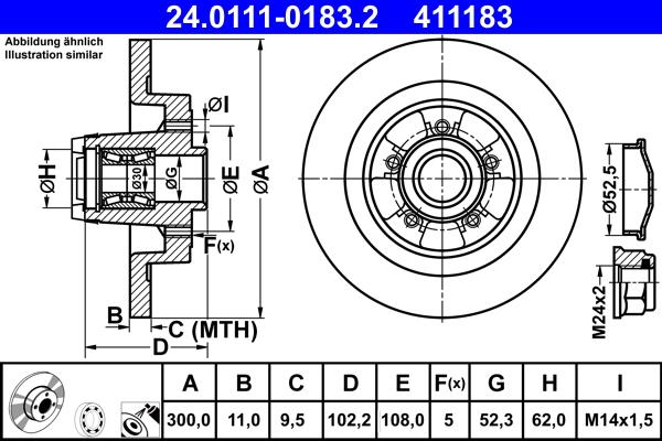 ATE 24.0111-0183.2 - Тормозной диск autodnr.net