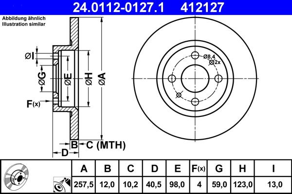 ATE 24.0112-0127.1 - Тормозной диск avtokuzovplus.com.ua