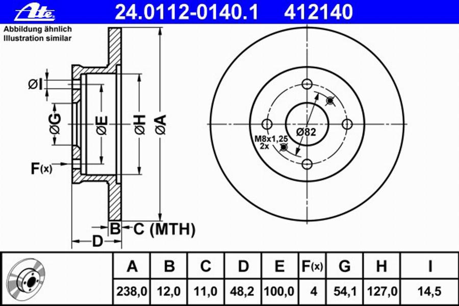 ATE 24 0112 0140 1 - Тормозной диск avtokuzovplus.com.ua