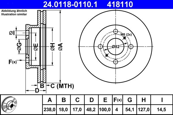 ATE 24.0118-0110.1 - Тормозной диск avtokuzovplus.com.ua