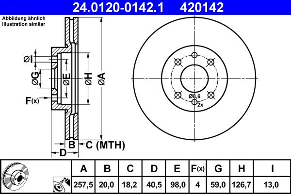ATE 24.0120-0142.1 - Тормозной диск avtokuzovplus.com.ua