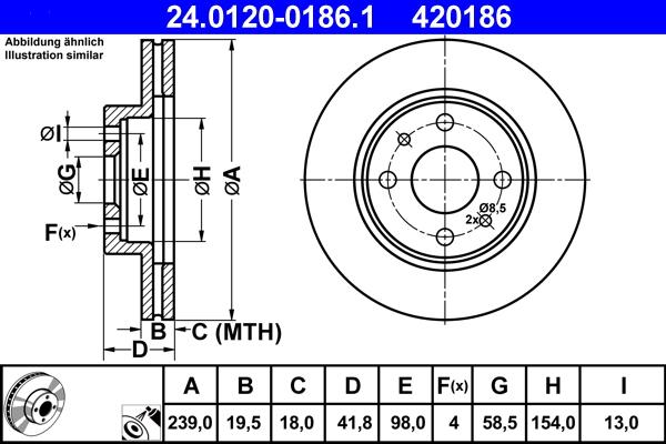 ATE 24.0120-0186.1 - Тормозной диск avtokuzovplus.com.ua