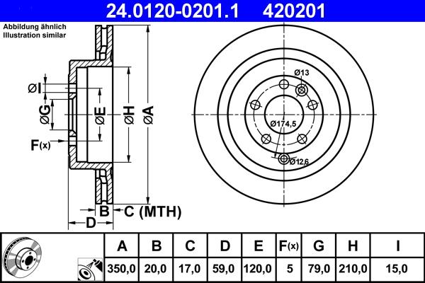 ATE 24.0120-0201.1 - Тормозной диск avtokuzovplus.com.ua
