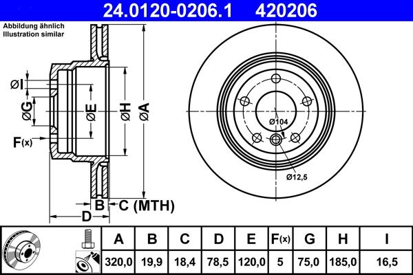 ATE 24.0120-0206.1 - Тормозной диск avtokuzovplus.com.ua