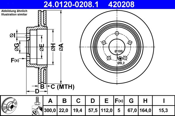 ATE 24.0120-0208.1 - Тормозной диск avtokuzovplus.com.ua