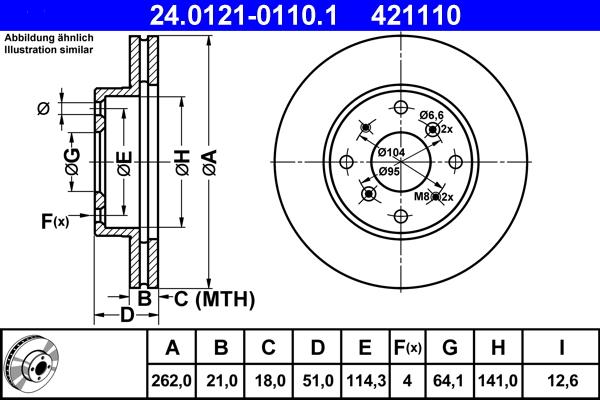 ATE 24.0121-0110.1 - Тормозной диск avtokuzovplus.com.ua