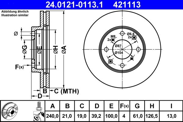 ATE 24.0121-0113.1 - Тормозной диск avtokuzovplus.com.ua