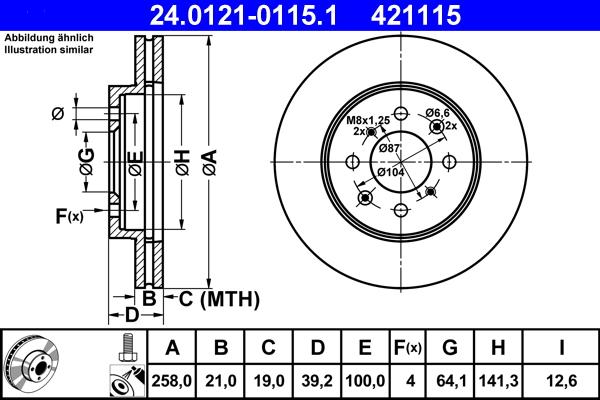 ATE 24.0121-0115.1 - Тормозной диск avtokuzovplus.com.ua