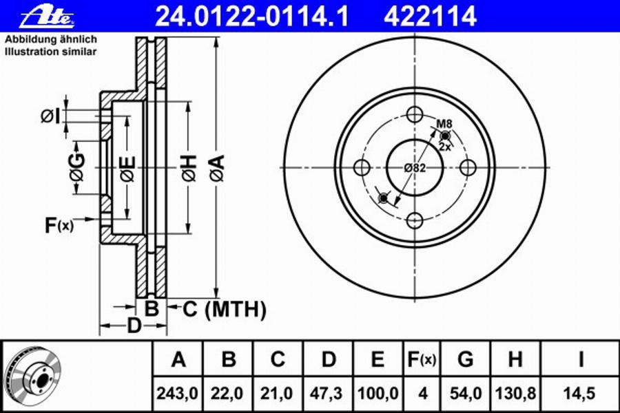 ATE 24012201141 - Тормозной диск avtokuzovplus.com.ua