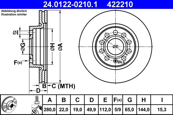 ATE 24.0122-0210.1 - Тормозной диск avtokuzovplus.com.ua