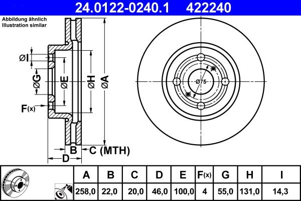 ATE 24.0122-0240.1 - Тормозной диск autodnr.net