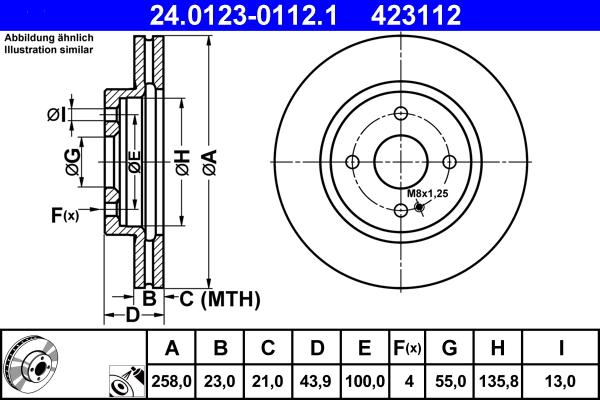 ATE 24.0123-0112.1 - Тормозной диск avtokuzovplus.com.ua