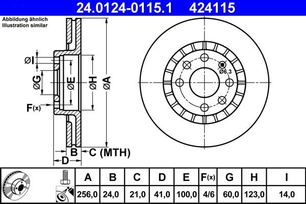 ATE 24.0124-0115.1 - Тормозной диск avtokuzovplus.com.ua