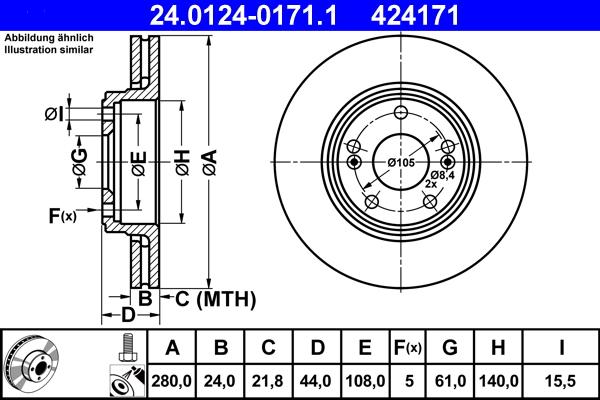 ATE 24.0124-0171.1 - Тормозной диск avtokuzovplus.com.ua