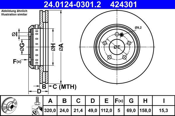 ATE 24.0124-0301.2 - Тормозной диск avtokuzovplus.com.ua
