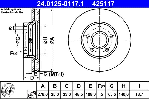 ATE 24.0125-0117.1 - Тормозной диск avtokuzovplus.com.ua