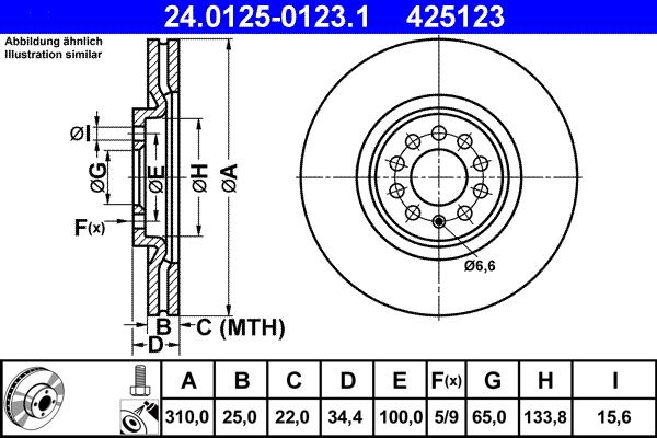 ATE 24.0125-0123.1 - Тормозной диск avtokuzovplus.com.ua