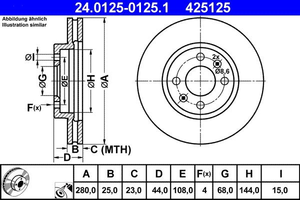 ATE 24.0125-0125.1 - Тормозной диск avtokuzovplus.com.ua