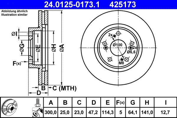 ATE 24.0125-0173.1 - Тормозной диск autodnr.net