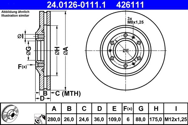 ATE 24.0126-0111.1 - Тормозной диск avtokuzovplus.com.ua