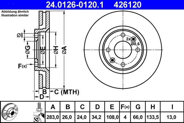 ATE 24.0126-0120.1 - Тормозной диск avtokuzovplus.com.ua