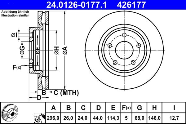 ATE 24.0126-0177.1 - Тормозной диск avtokuzovplus.com.ua