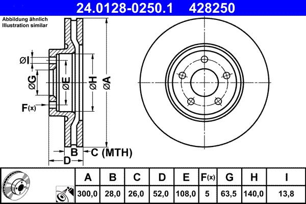 ATE 24.0128-0250.1 - Тормозной диск avtokuzovplus.com.ua