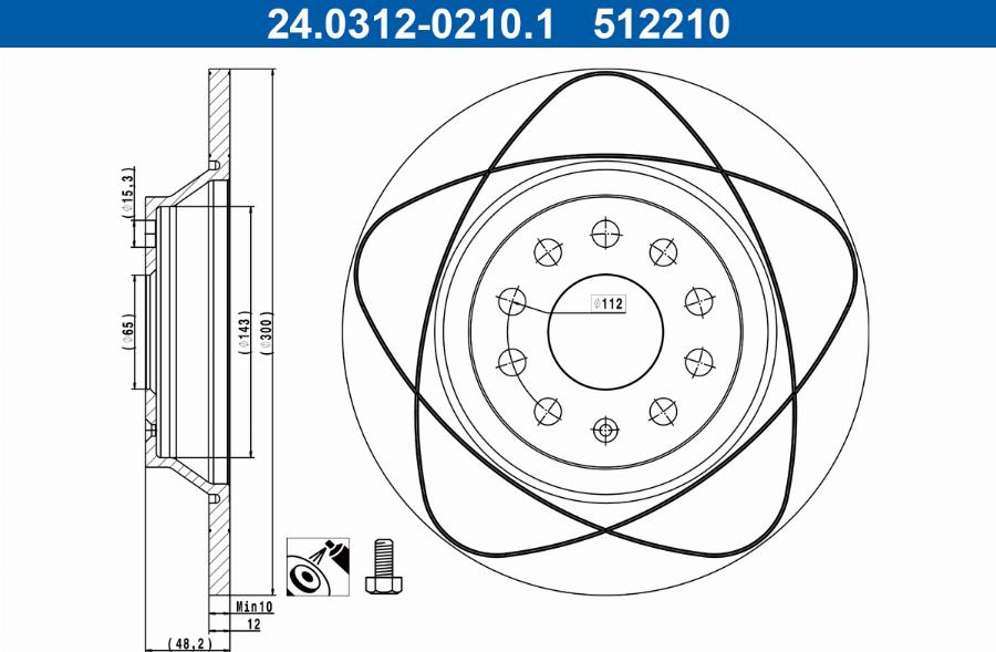 ATE 24.0312-0210.1 - Тормозной диск autodnr.net