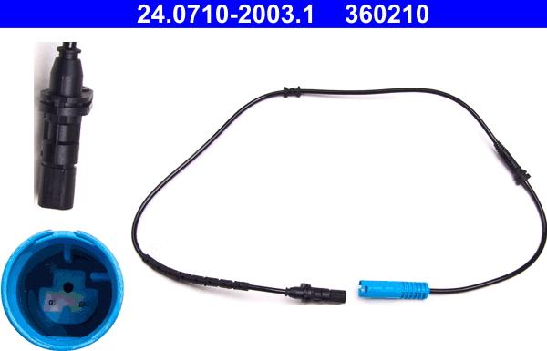 ATE 24.0710-2003.1 - Датчик ABS, частота обертання колеса autocars.com.ua
