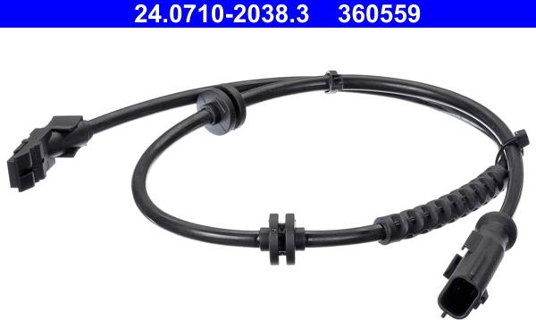 ATE 24.0710-2038.3 - Датчик ABS, частота обертання колеса autocars.com.ua